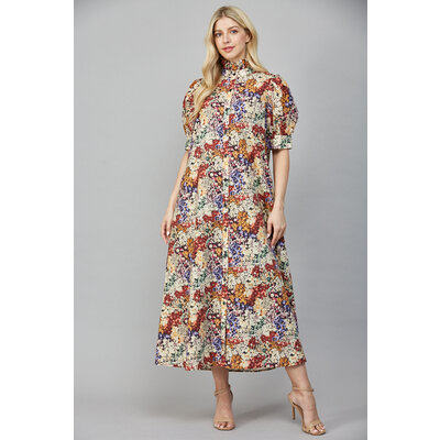 Fate Floral Print Midi Dress