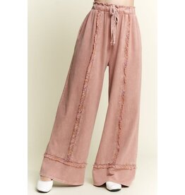 J. Her Mineral Wash Plaid Wide Leg Pants