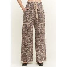 J. Her J. Her Mineral Wash Animal Leopard Pants