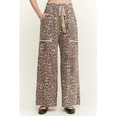 J. Her Mineral Wash Animal Leopard Pants