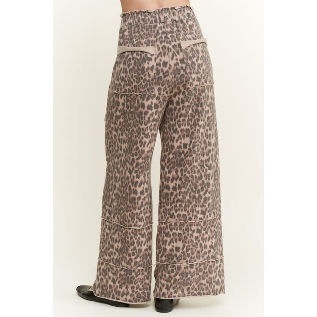 J. Her J. Her Mineral Wash Animal Leopard Pants