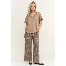 J. Her J. Her Mineral Wash Animal Leopard Pants