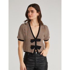 525 America 525 Elaine Puff Sleeve Bow Cardigan