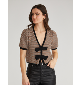 525 America Elaine Puff Sleeve Bow Cardigan