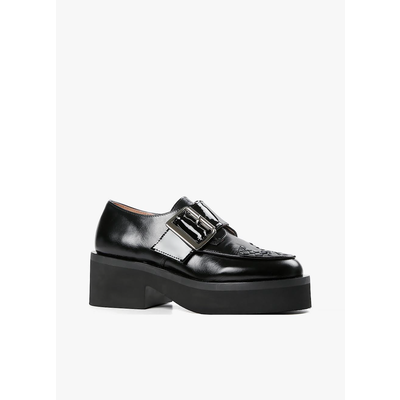 All Black Woven Solid Lugg Shoe