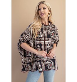 Gigio Printed Dolman Sleeve Blouse