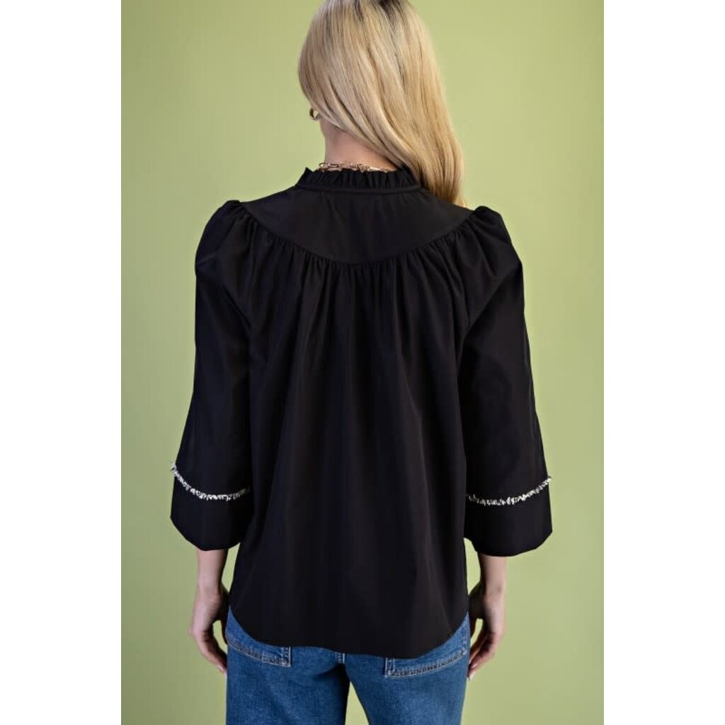 Gigio Gigio Ruffled Neck Blouse