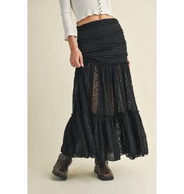 Mustard Seed Tiered Lace Skirt