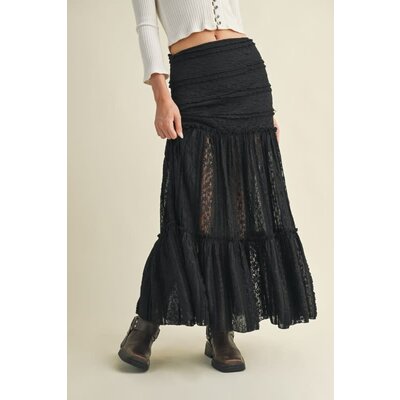 Mustard Seed Tiered Lace Skirt
