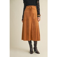 Mustard Seed Mustard Seed Drawstring Suede A-Line Skirt