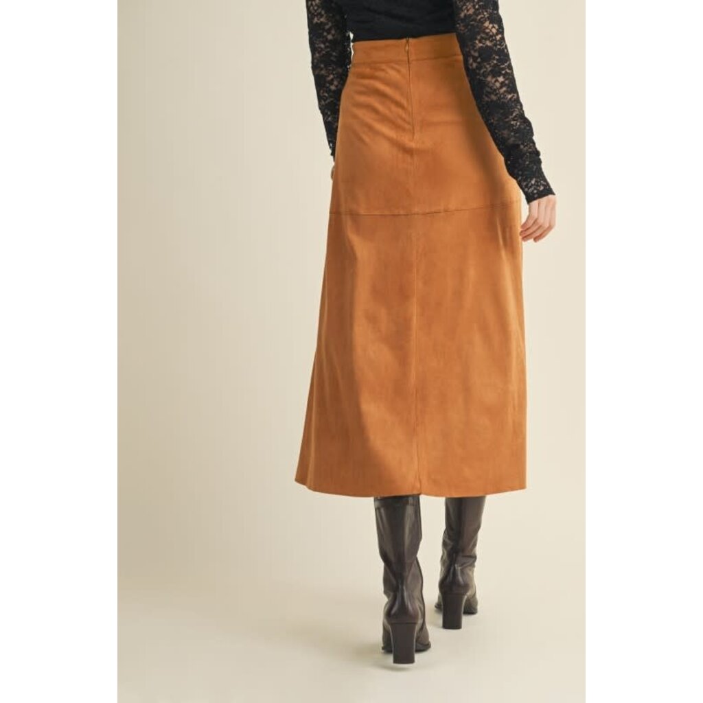 Mustard Seed Mustard Seed Drawstring Suede A-Line Skirt