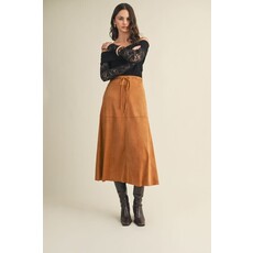 Mustard Seed Mustard Seed Drawstring Suede A-Line Skirt