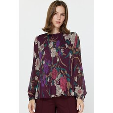 Current Air Curren Air Floral Print Pleated Blouse