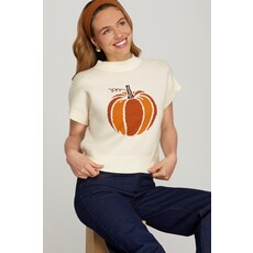She + Sky She + Sky Halloween Pumpkin Pattern Sweater Top