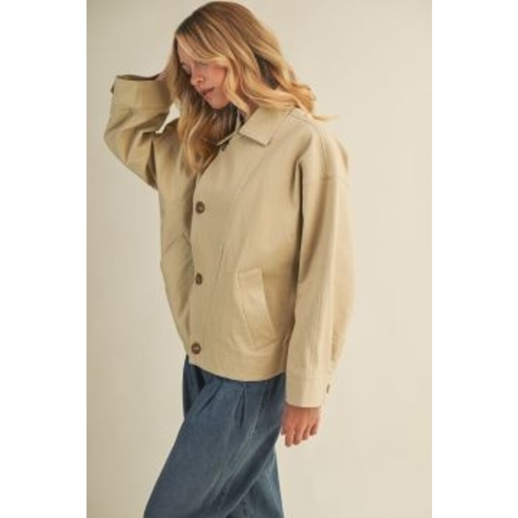 Mustard Seed Mustard Seed Asymmetric Button Closure Jacket