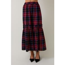 Sunday Edition Sunday Edition Plaid Tiered Maxi Skirt