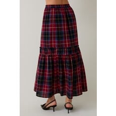 Sunday Edition Sunday Edition Plaid Tiered Maxi Skirt