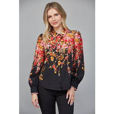Fate Floral Border Print Top
