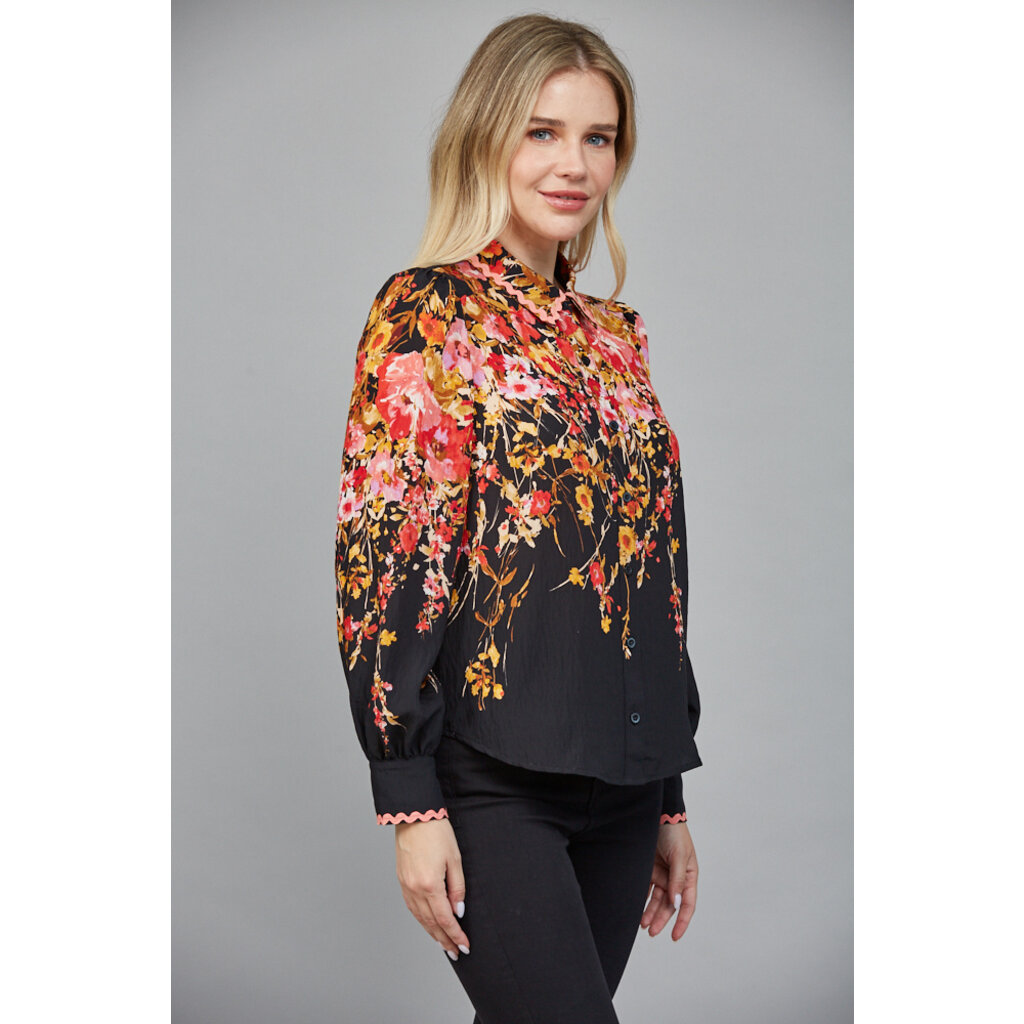 Fate Fate Floral Border Print Top