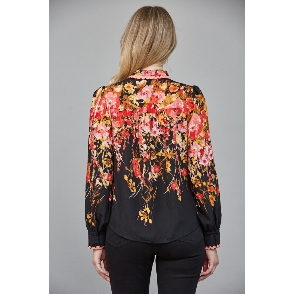 Fate Fate Floral Border Print Top