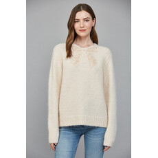 Fate Fate Jewel Embellished Fuzzy Sweater