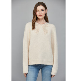 Fate Jewel Embellished Fuzzy Sweater