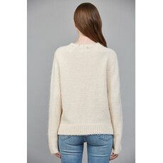 Fate Fate Jewel Embellished Fuzzy Sweater