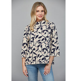 Fate Floral and Leaves Pattern Jacquard Knit Sweater