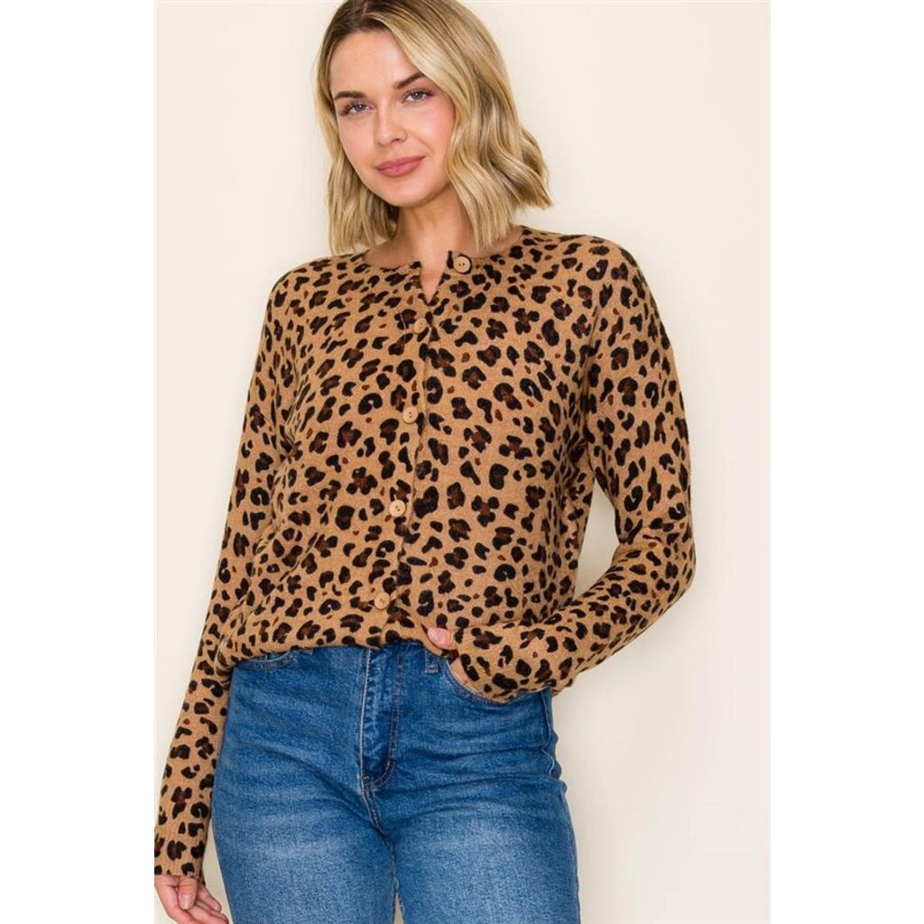 Staccato Staccato Leopard Print Cardigan Sweater