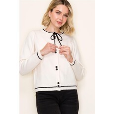 Staccato Staccato Bow Accent Button Down Cardigan