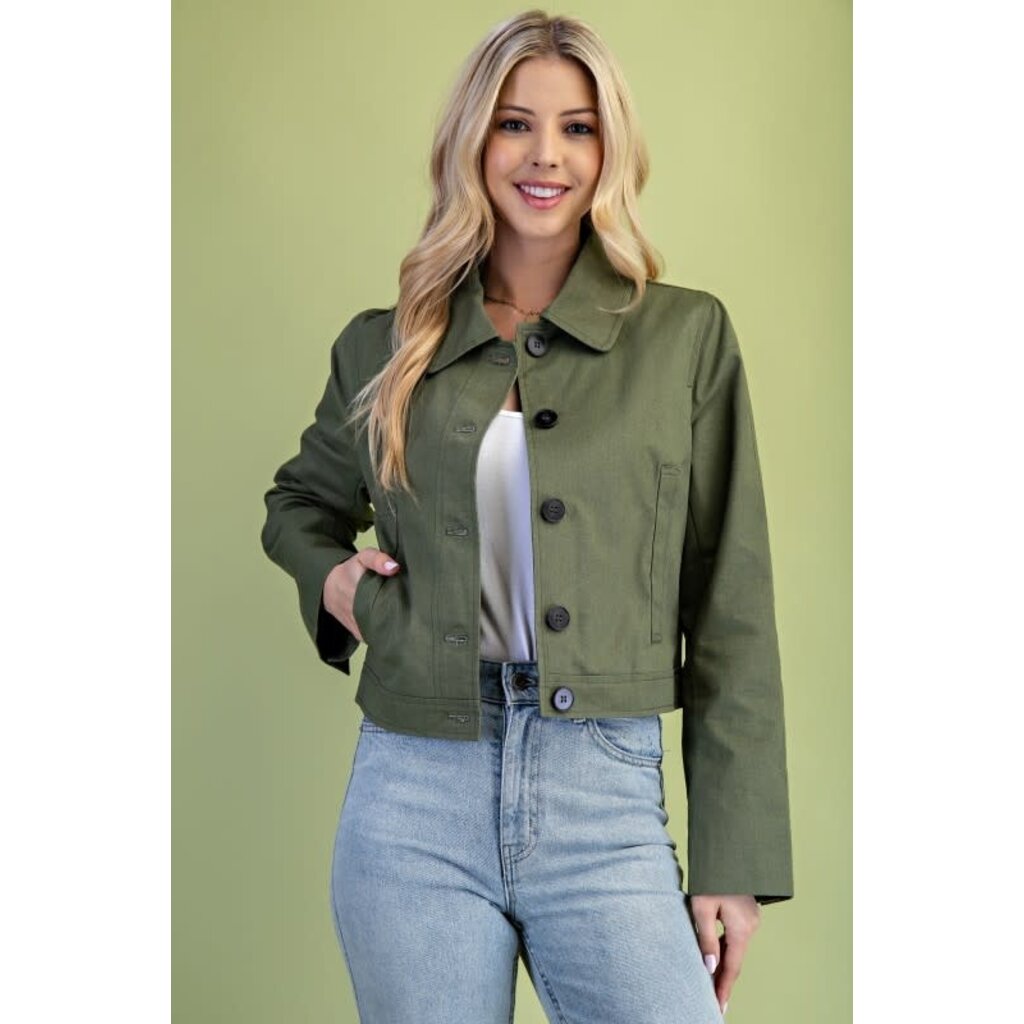 Gigio Gigio Military Style Cropped Jacket