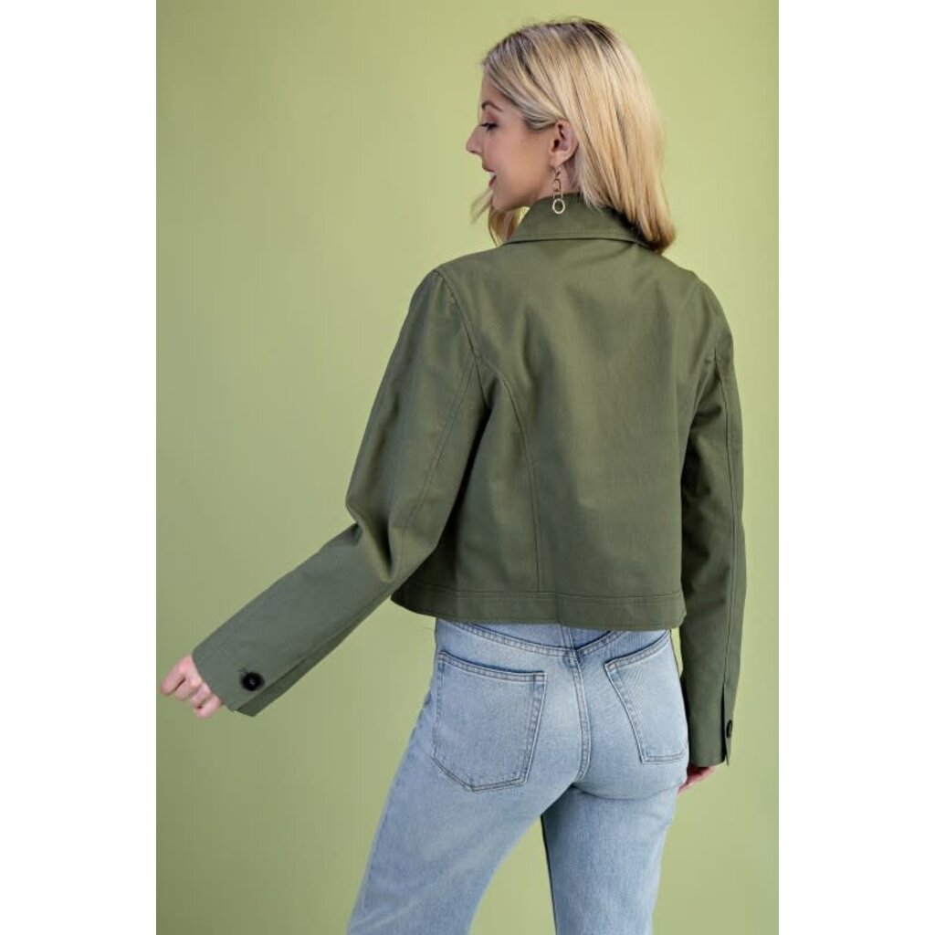 Gigio Gigio Military Style Cropped Jacket
