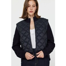 Current Air Current Air Quilted Sweater Mixed Media Jacket
