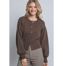 Love Tree Cardigan with Puff Sleeve