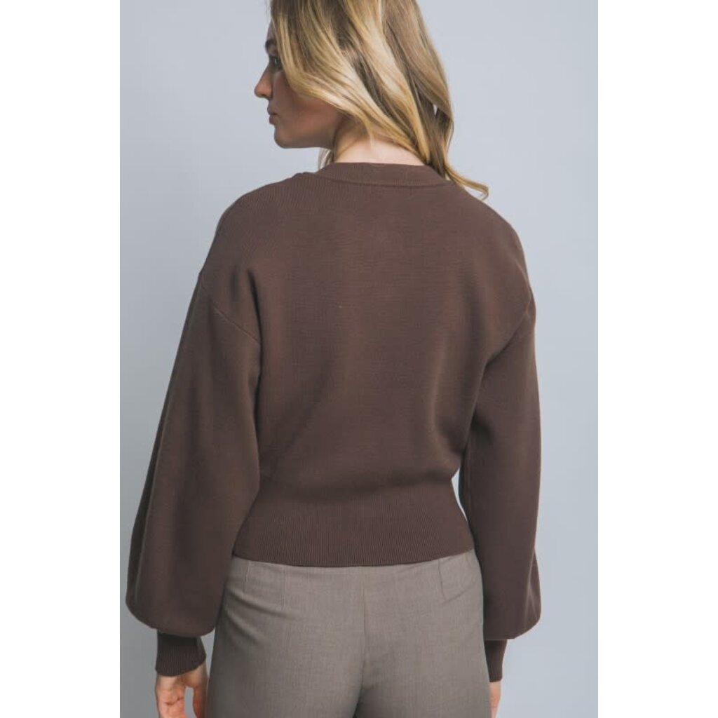 Love Tree Love Tree Cardigan with Puff Sleeve