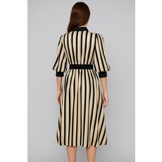 Fate Fate Stripe Satin Midi Shirtdress