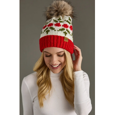Panache Apparel Panache Apparel Holly Patterned Pom Hat