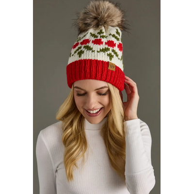 Panache Apparel Holly Patterned Pom Hat