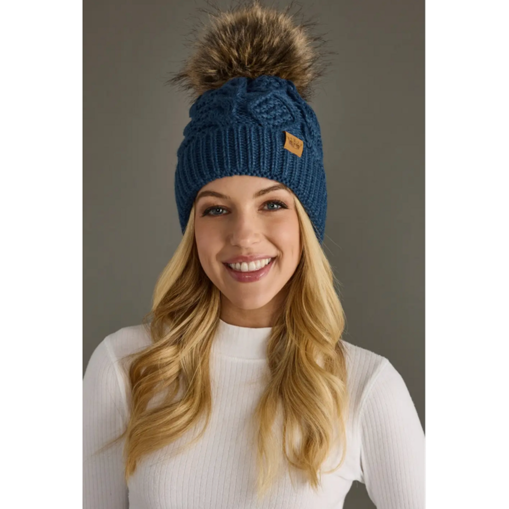 Panache Apparel Panache Apparel Cable Knit Pom Hat