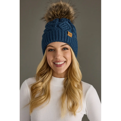 Panache Apparel Cable Knit Pom Hat