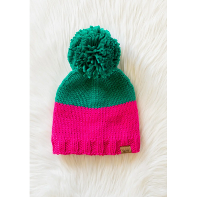 Panache Apparel Color Block Pom Hat