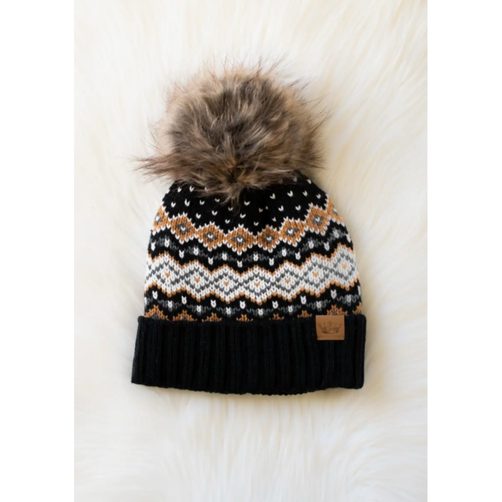 Panache Apparel Panache Apparel Multi Colored Patterned Pom Hat