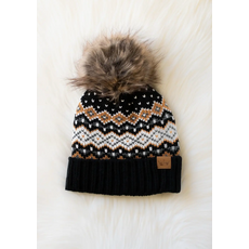 Panache Apparel Panache Apparel Multi Colored Patterned Pom Hat