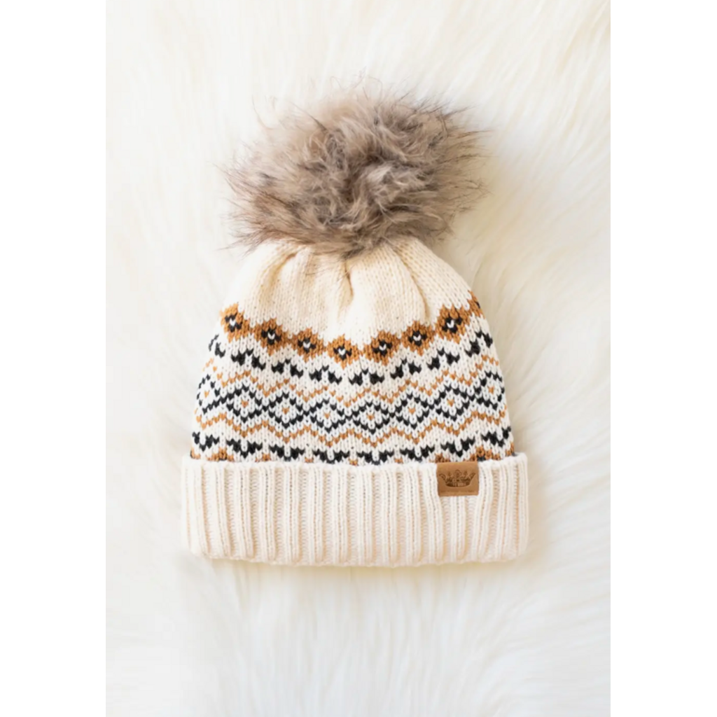 Panache Apparel Panache Apparel Multi Colored Patterned Pom Hat