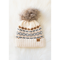 Panache Apparel Panache Apparel Multi Colored Patterned Pom Hat