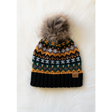 Panache Apparel Panache Apparel Multi Colored Patterned Pom Hat