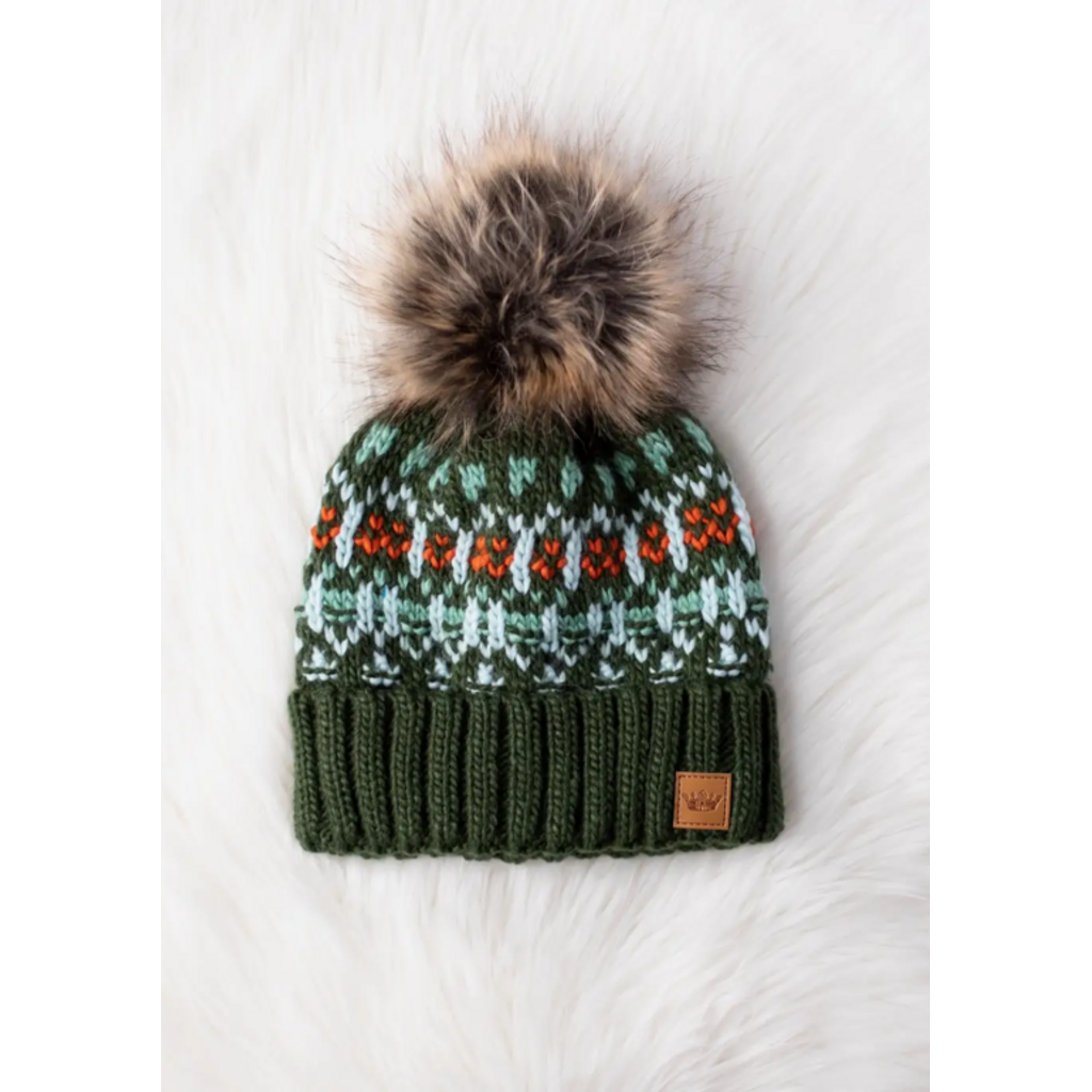 Panache Apparel Panache Apparel Multi Colored Patterned Pom Hat
