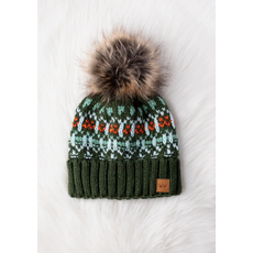 Panache Apparel Panache Apparel Multi Colored Patterned Pom Hat
