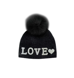 Mitchie's Matchings Love Pearl Hat with Fox Fur Pom