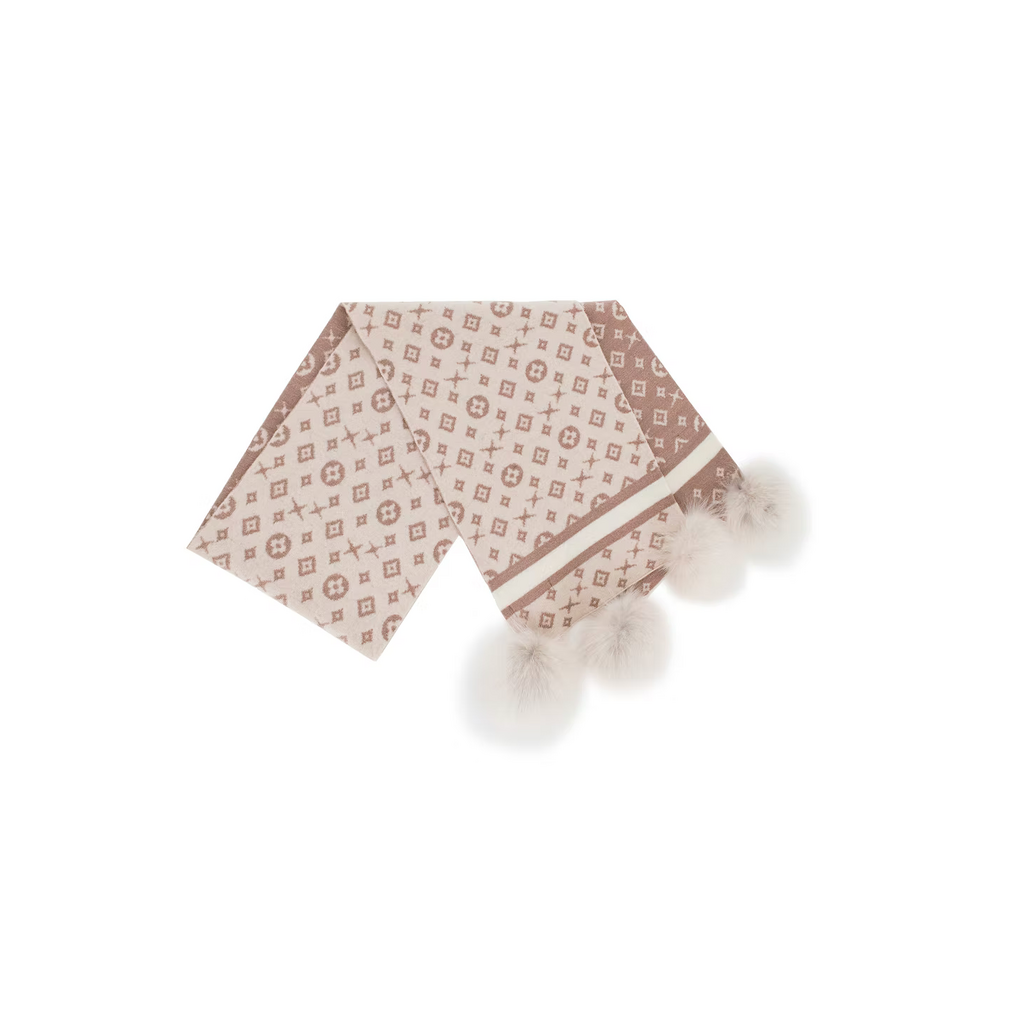 Mitchie's Matchings Mitchie's Matchings Scarf with Lurex and Fox Poms